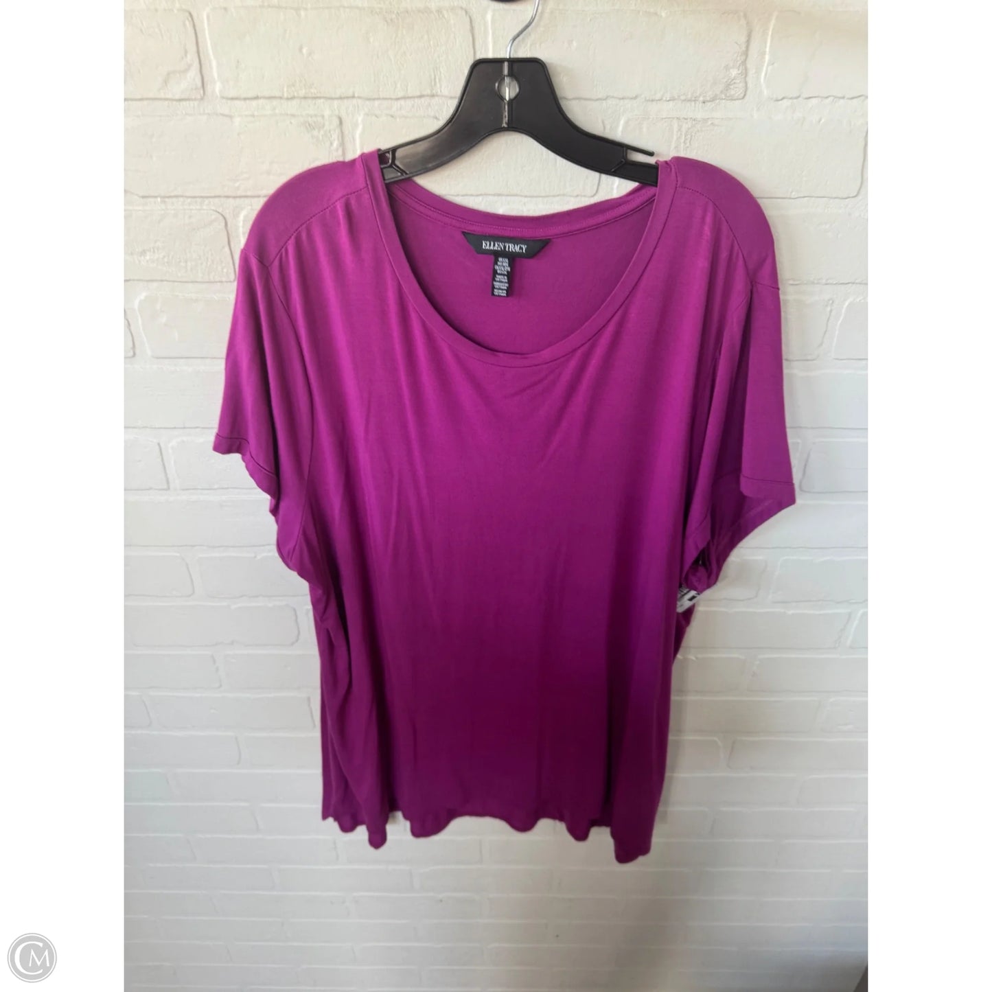 Top Short Sleeve Basic By Ellen Tracy In Purple, Size: Xxl
