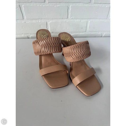 Sandals Heels Block By Vince Camuto In Tan, Size: 6.5