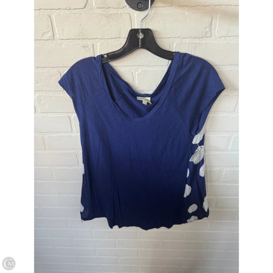 Top Short Sleeve By Porridge In Blue & White, Size: S