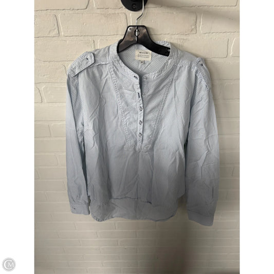 Top Long Sleeve By Clothes Mentor In Blue & White, Size: M