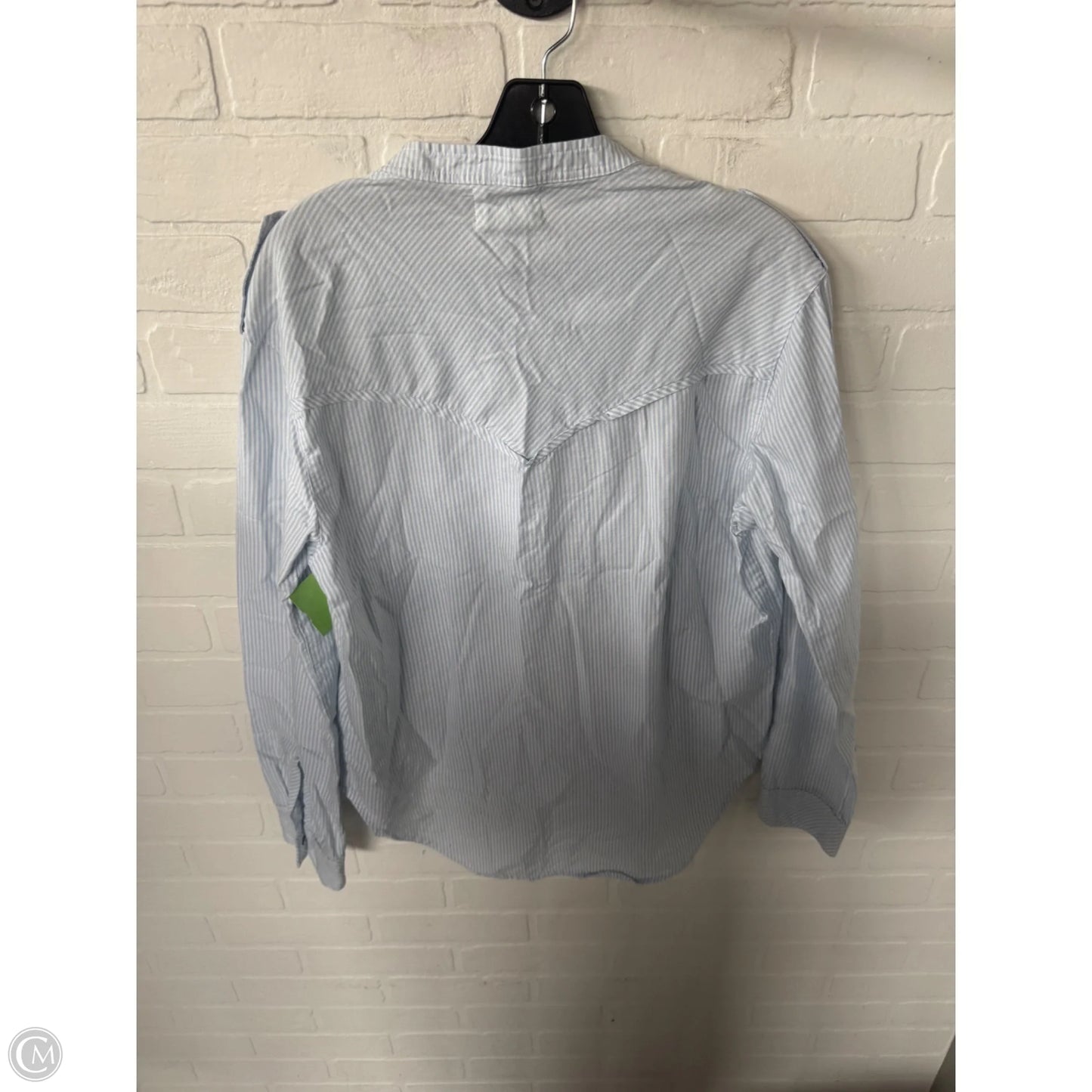 Top Long Sleeve By Clothes Mentor In Blue & White, Size: M