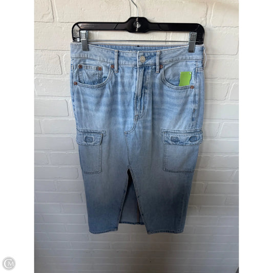 Skirt Midi By American Eagle In Blue Denim, Size: 2