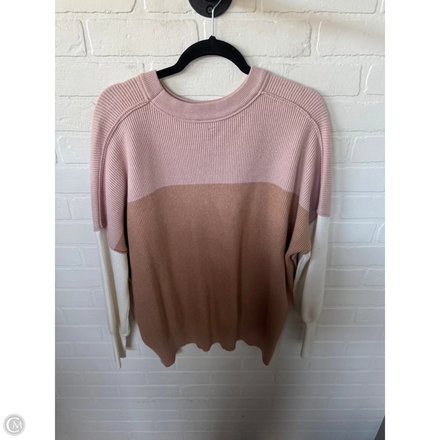 Sweater By Cme In Pink & Tan, Size: S