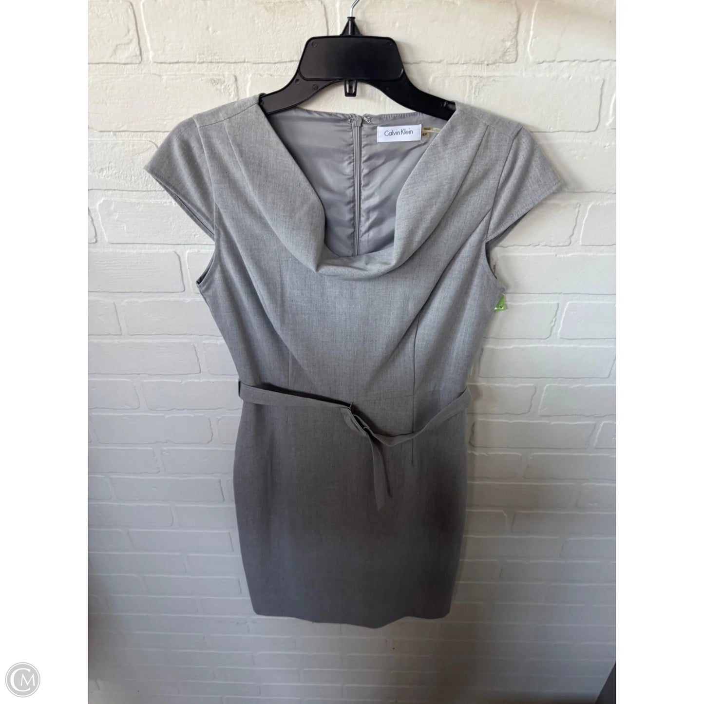 Dress Work By Calvin Klein In Grey, Size: Sp