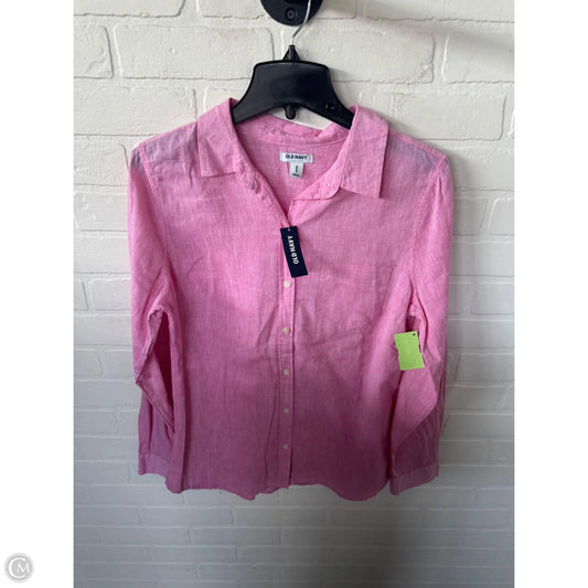 Top Long Sleeve By Old Navy In Pink, Size: M