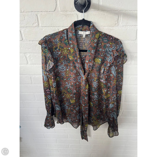Top Long Sleeve By Eri + Ali In Brown & Yellow, Size: Xs