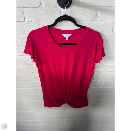 Top Short Sleeve By Time And Tru In Pink, Size: L