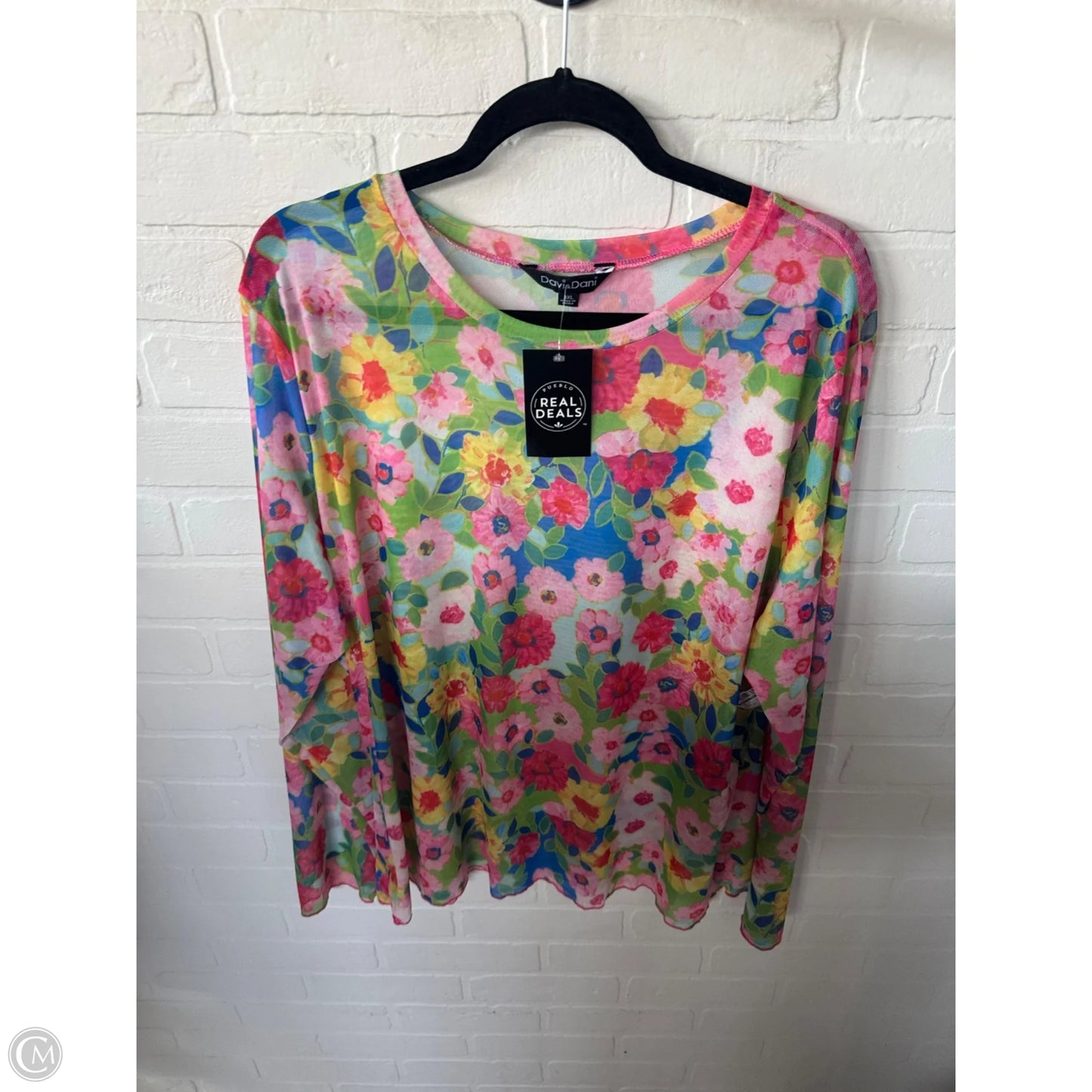 Top Long Sleeve By Davi & Dani In Green & Pink, Size: 3x