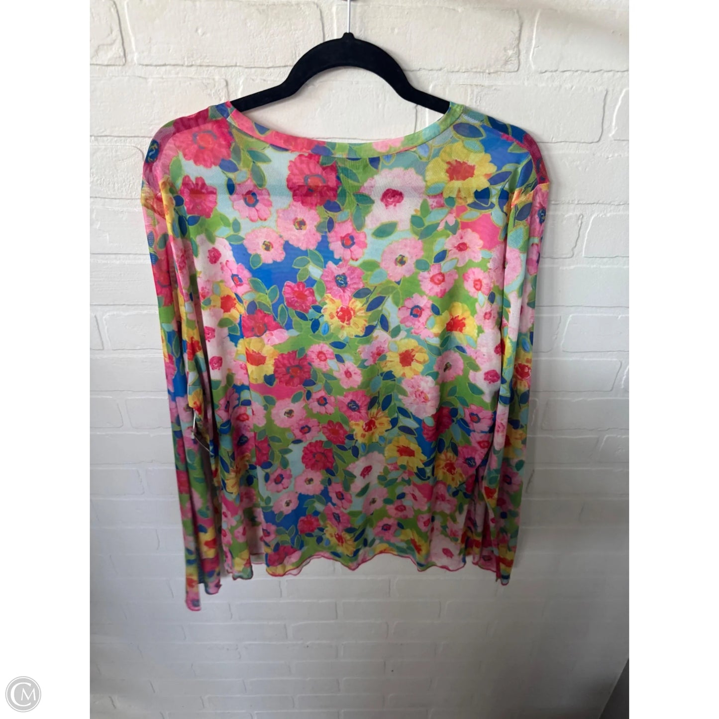 Top Long Sleeve By Davi & Dani In Green & Pink, Size: 3x