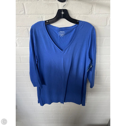 Tunic 3/4 Sleeve By Chicos In Blue, Size: M
