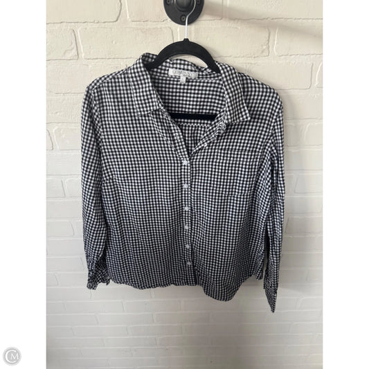Top Long Sleeve By Ellen Tracy In Black & White, Size: L