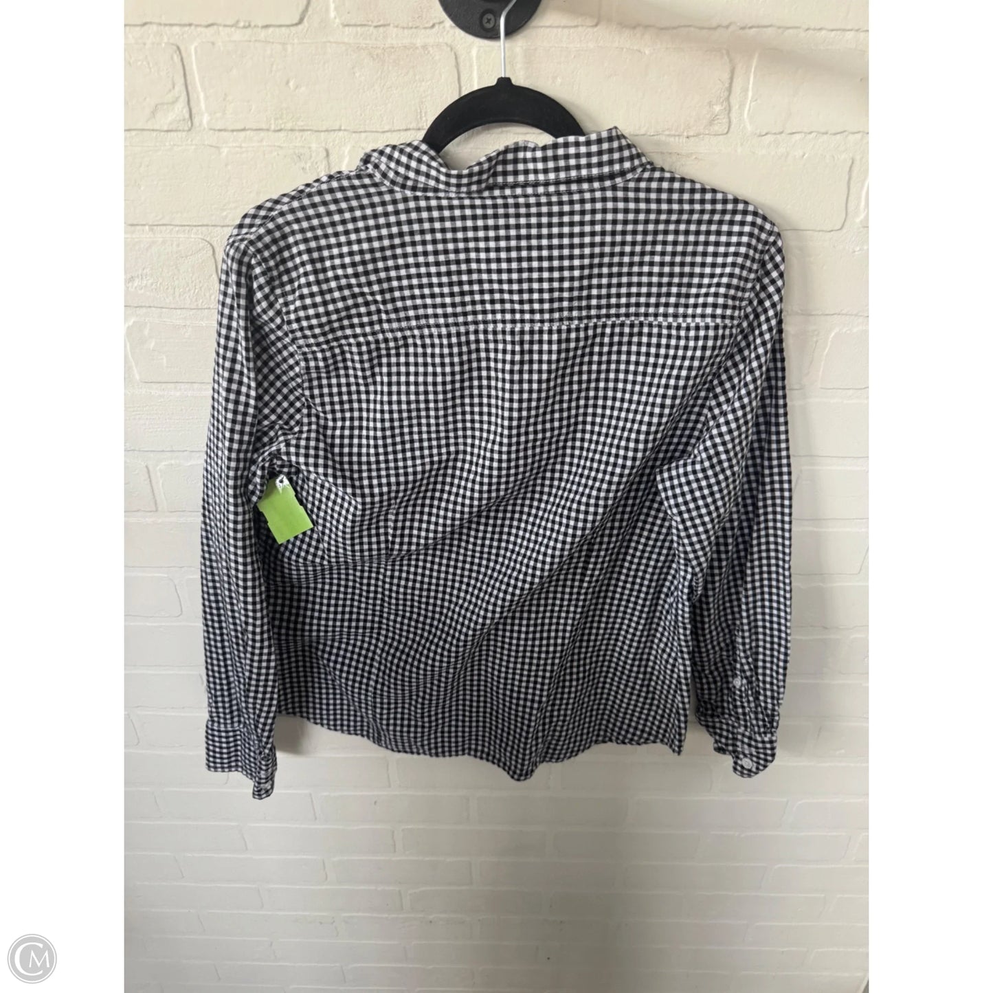 Top Long Sleeve By Ellen Tracy In Black & White, Size: L