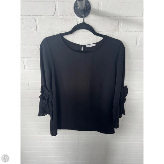Top 3/4 Sleeve By Pleione In Black, Size: Xs