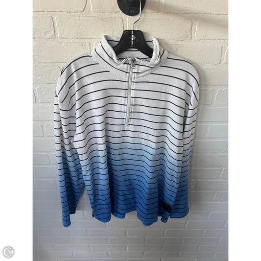 Sweatshirt Collar By Talbots In Blue & White, Size: Xl