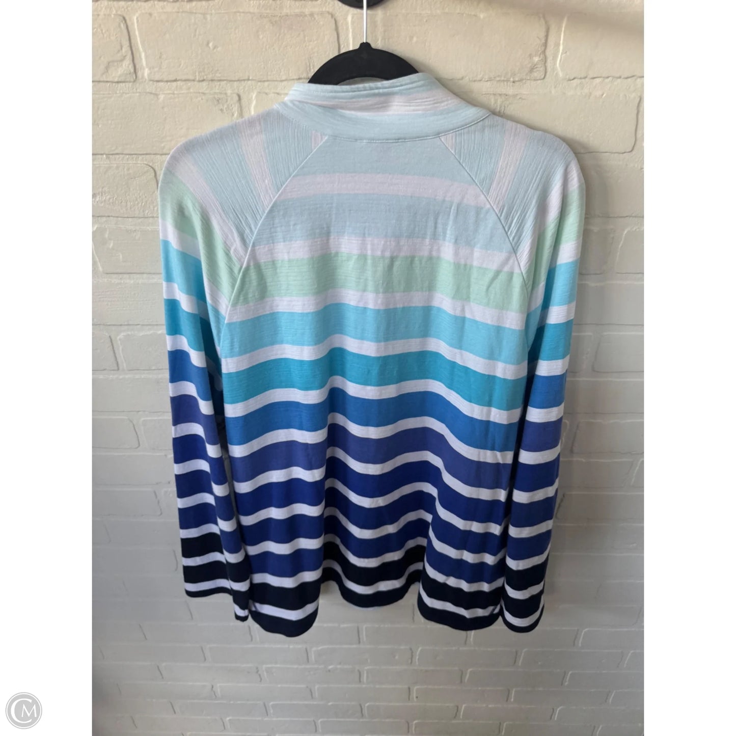 Sweatshirt Collar By Talbots In Blue & White, Size: Xl