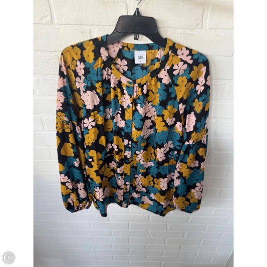 Top Long Sleeve By Cabi In Black & Blue, Size: M