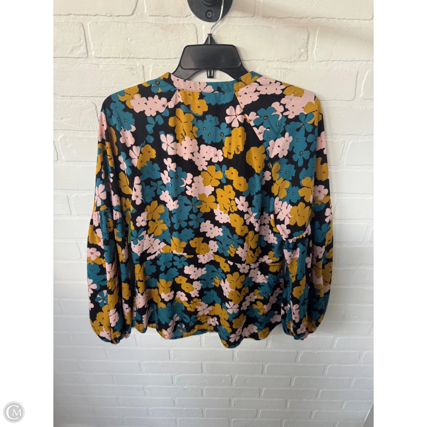 Top Long Sleeve By Cabi In Black & Blue, Size: M