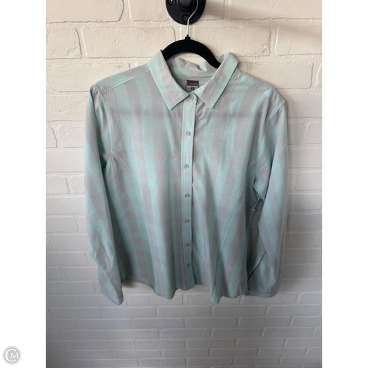 Top Long Sleeve By Cmc In Blue & Grey, Size: L