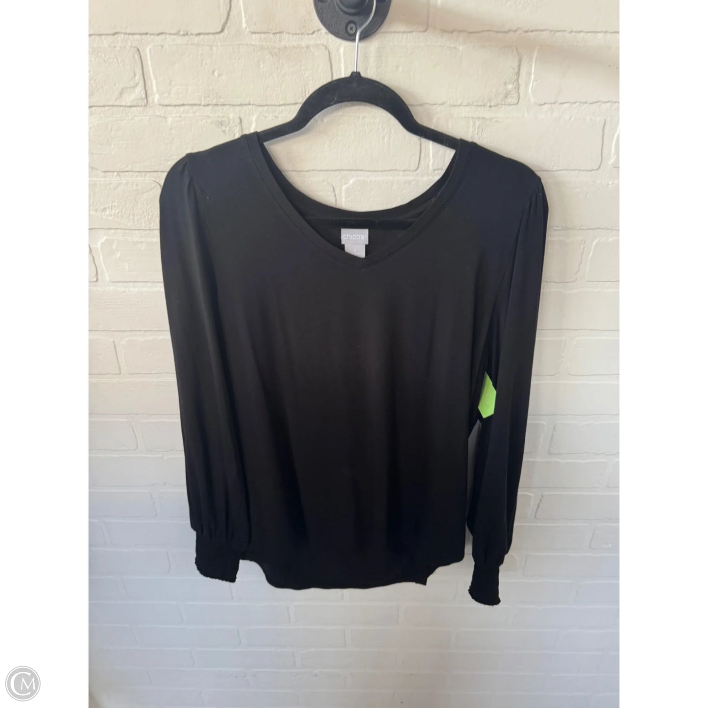 Top Long Sleeve By Chicos In Black, Size: L