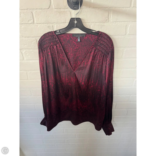 Top Long Sleeve By White House Black Market In Black & Red, Size: Xl