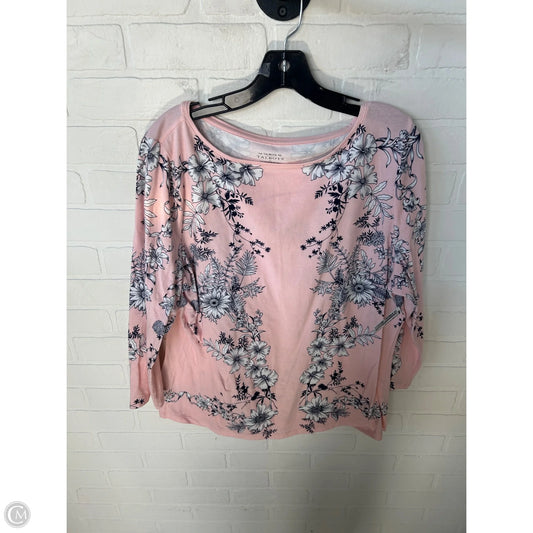 Top 3/4 Sleeve By Talbots In Blue & Pink, Size: Xl