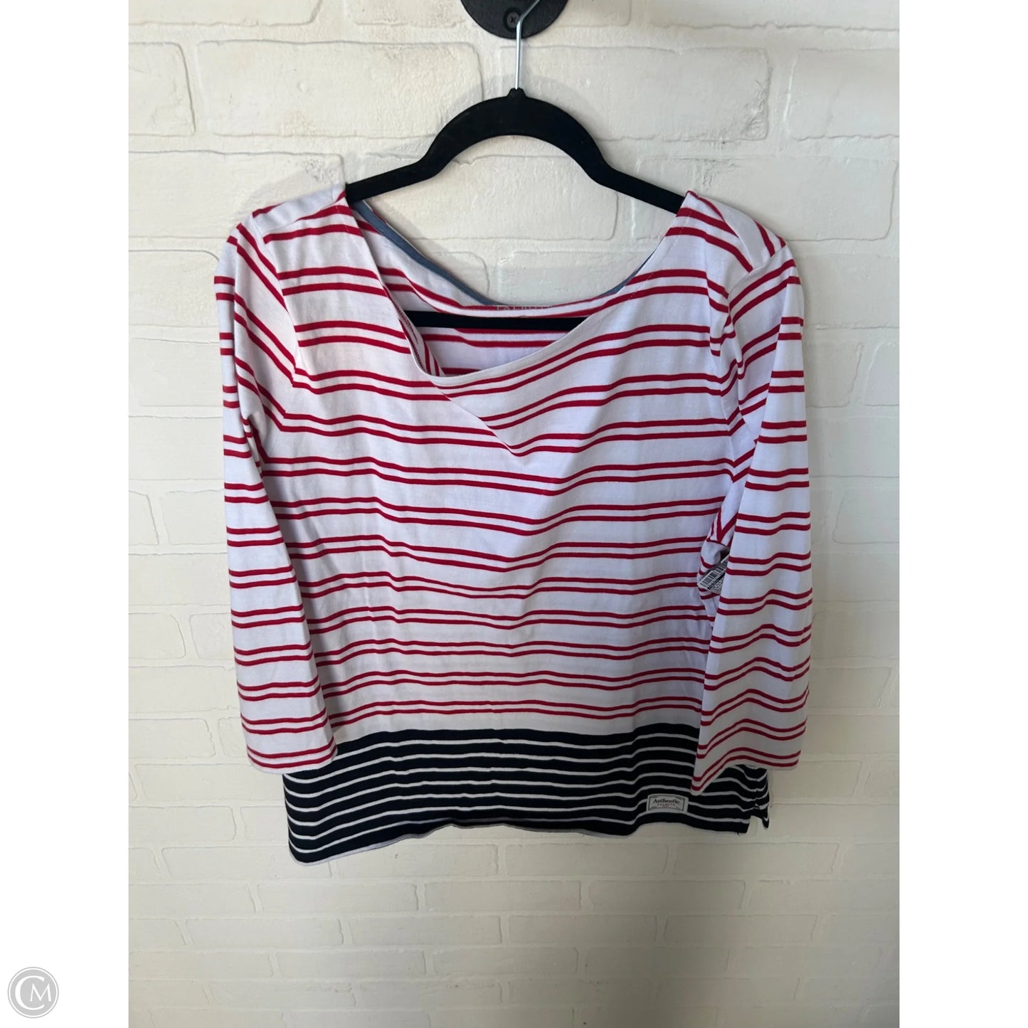 Top 3/4 Sleeve By Talbots In Blue & Red & White, Size: Xl