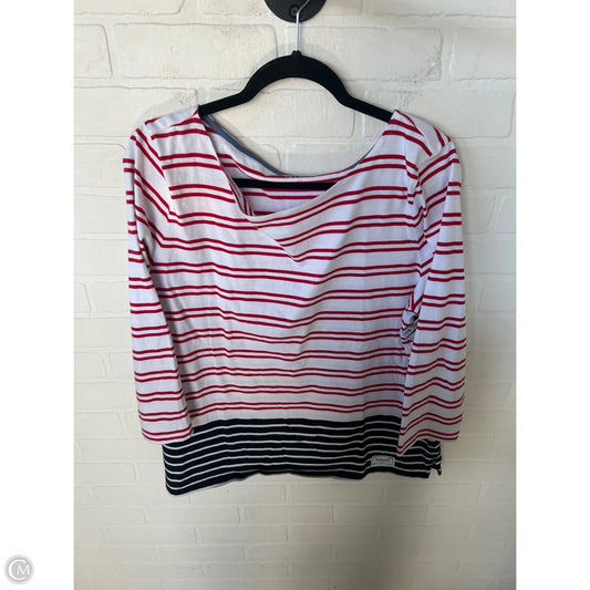 Top 3/4 Sleeve By Talbots In Blue & Red & White, Size: Xl