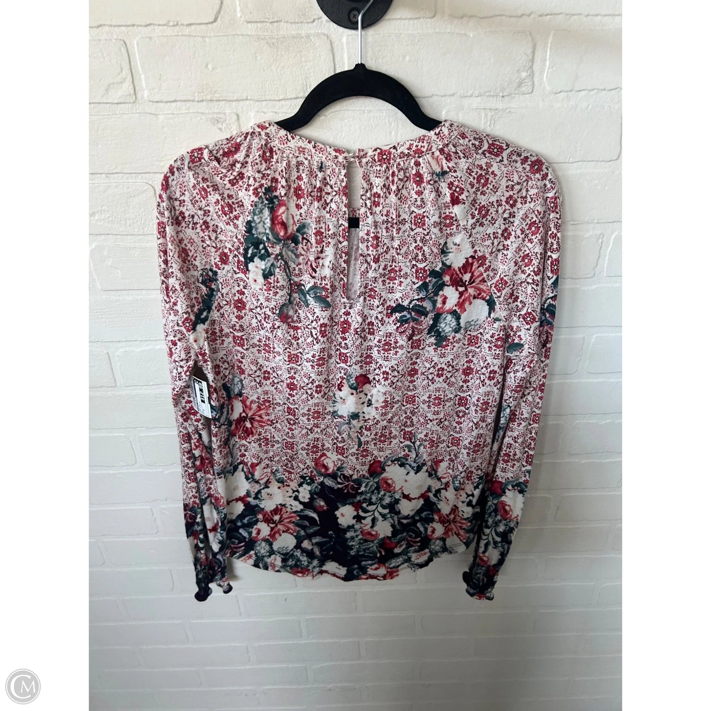 Top Long Sleeve By Lucky Brand In Red & White, Size: S