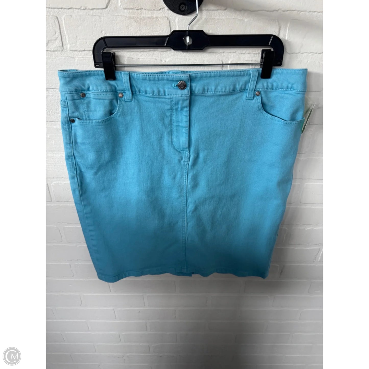 Skirt Midi By Talbots In Blue Denim, Size: 16