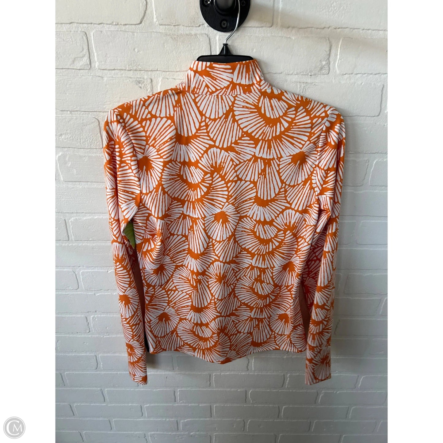 Athletic Top Long Sleeve Collar By Tommy Bahama In Orange & White, Size: S