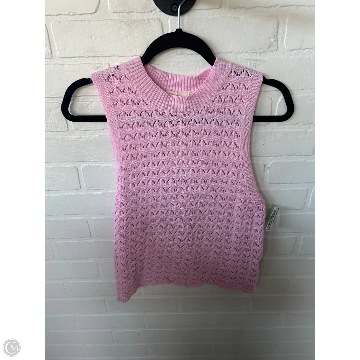 Vest Sweater By Clothes Mentor In Pink, Size: M