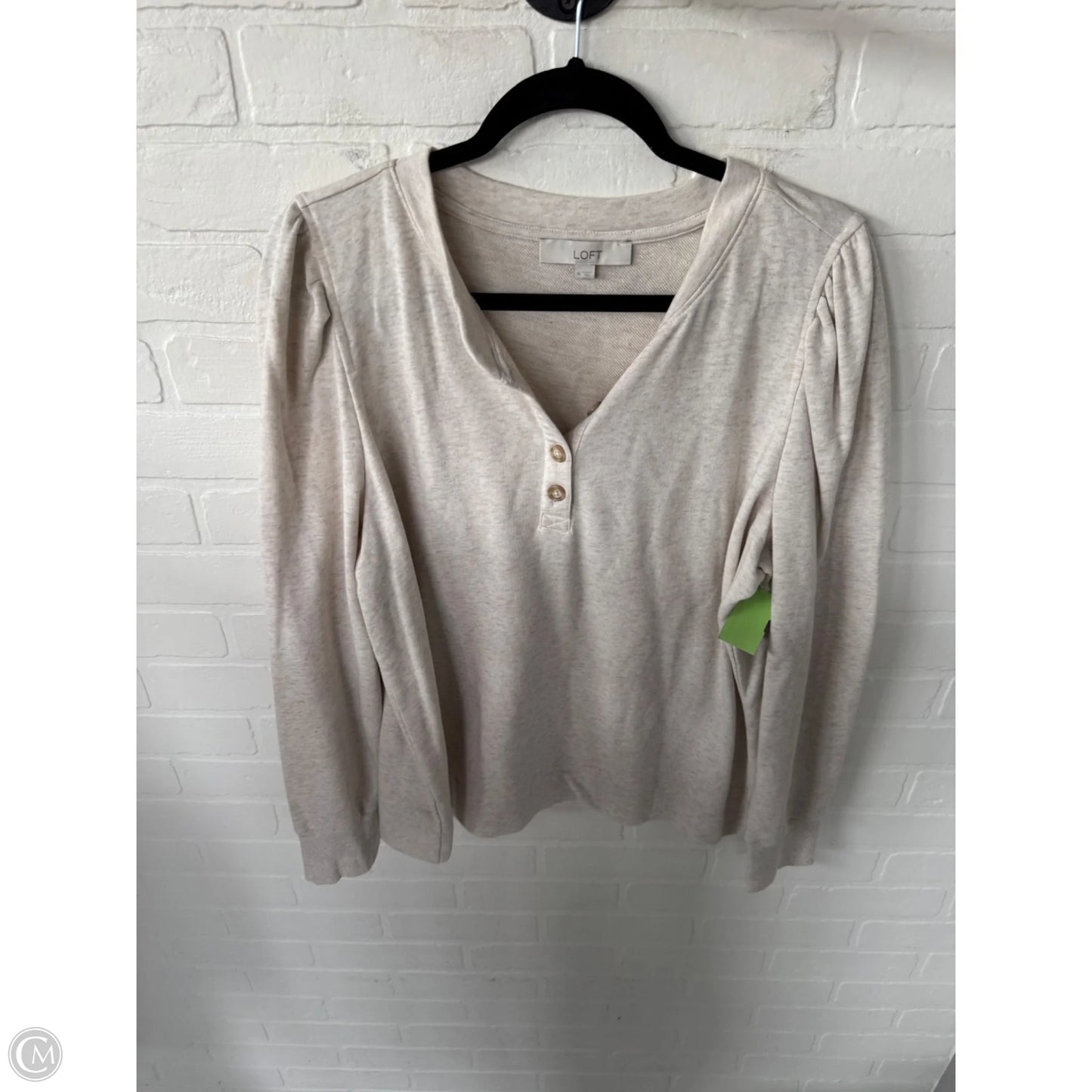 Sweatshirt Crewneck By Loft In Tan, Size: Xl