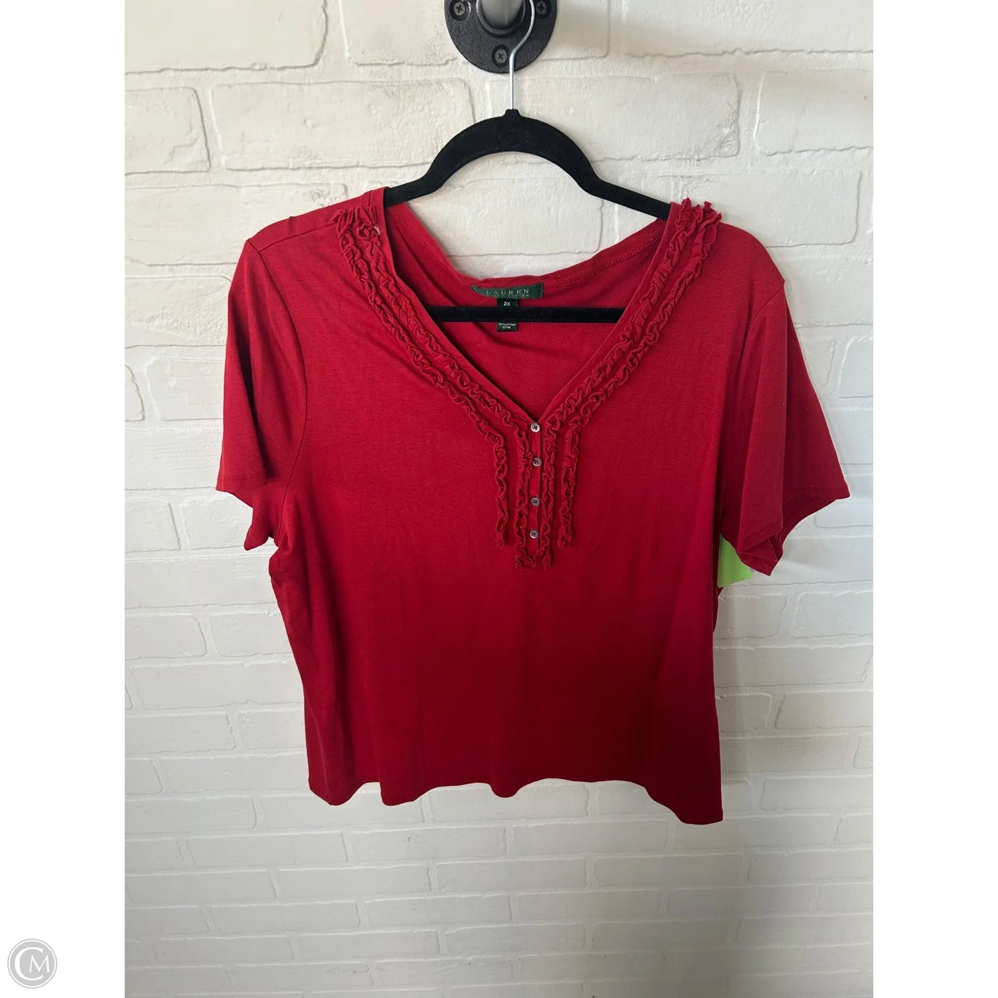 Top Short Sleeve By Lauren By Ralph Lauren In Red, Size: 2x