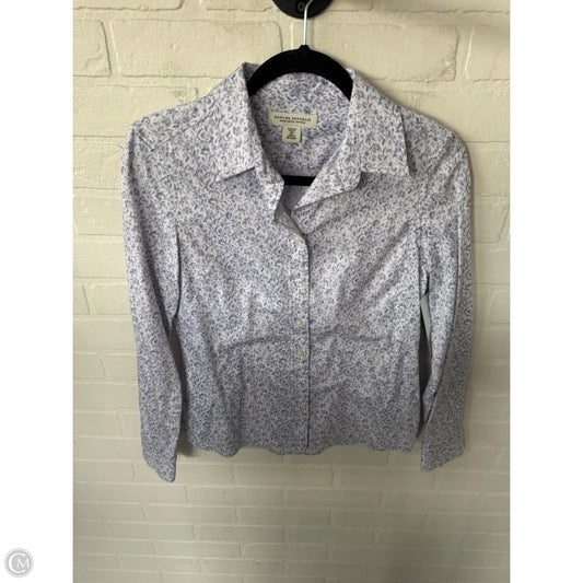 Top Long Sleeve By Banana Republic In Purple & White, Size: Sp