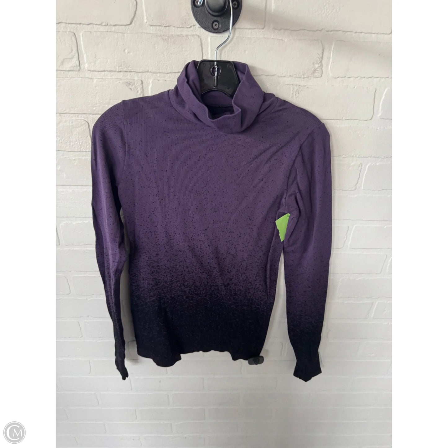 Athletic Top Long Sleeve Crewneck By Athleta In Black & Purple, Size: S