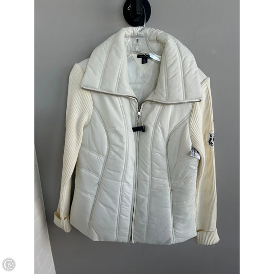 Jacket Puffer & Quilted By Tommy Hilfiger In Cream & White, Size: M