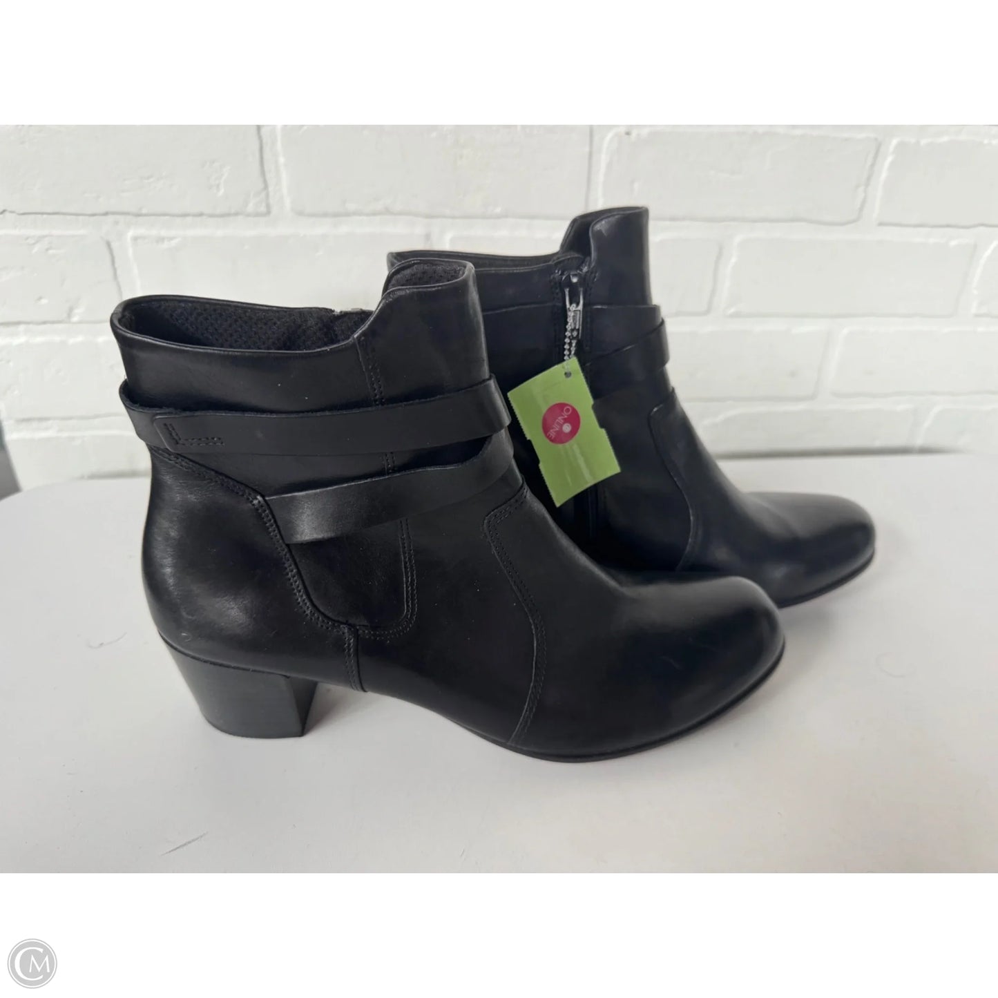 Boots Ankle Heels By Ecco In Black, Size: 9