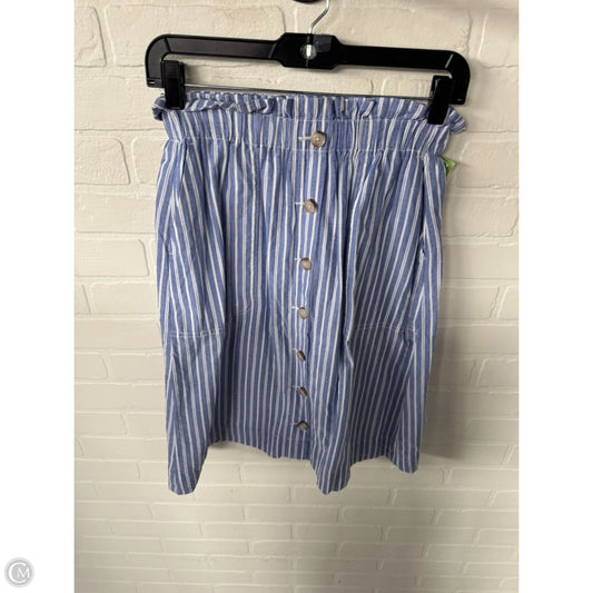 Skirt Mini & Short By Madewell In Blue & White, Size: 0