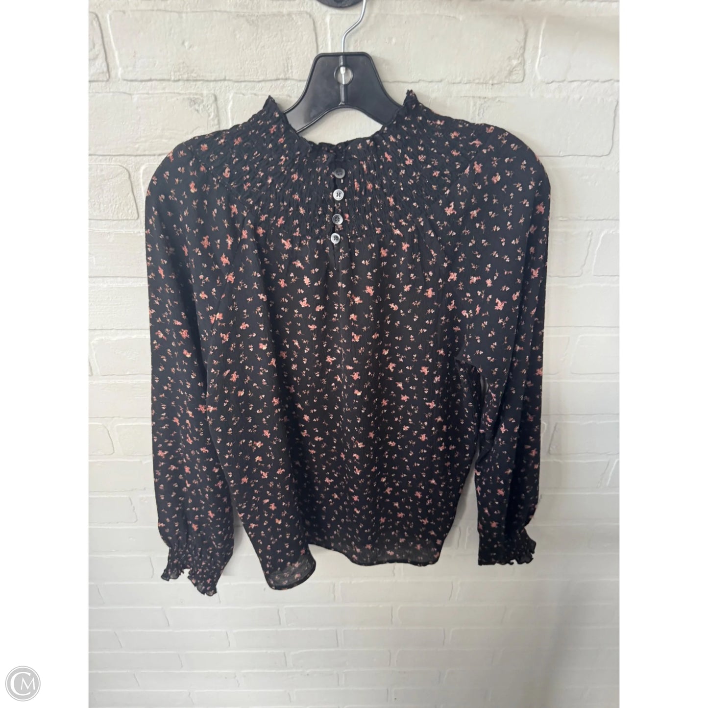 Top Long Sleeve By Madewell In Black & Tan, Size: S