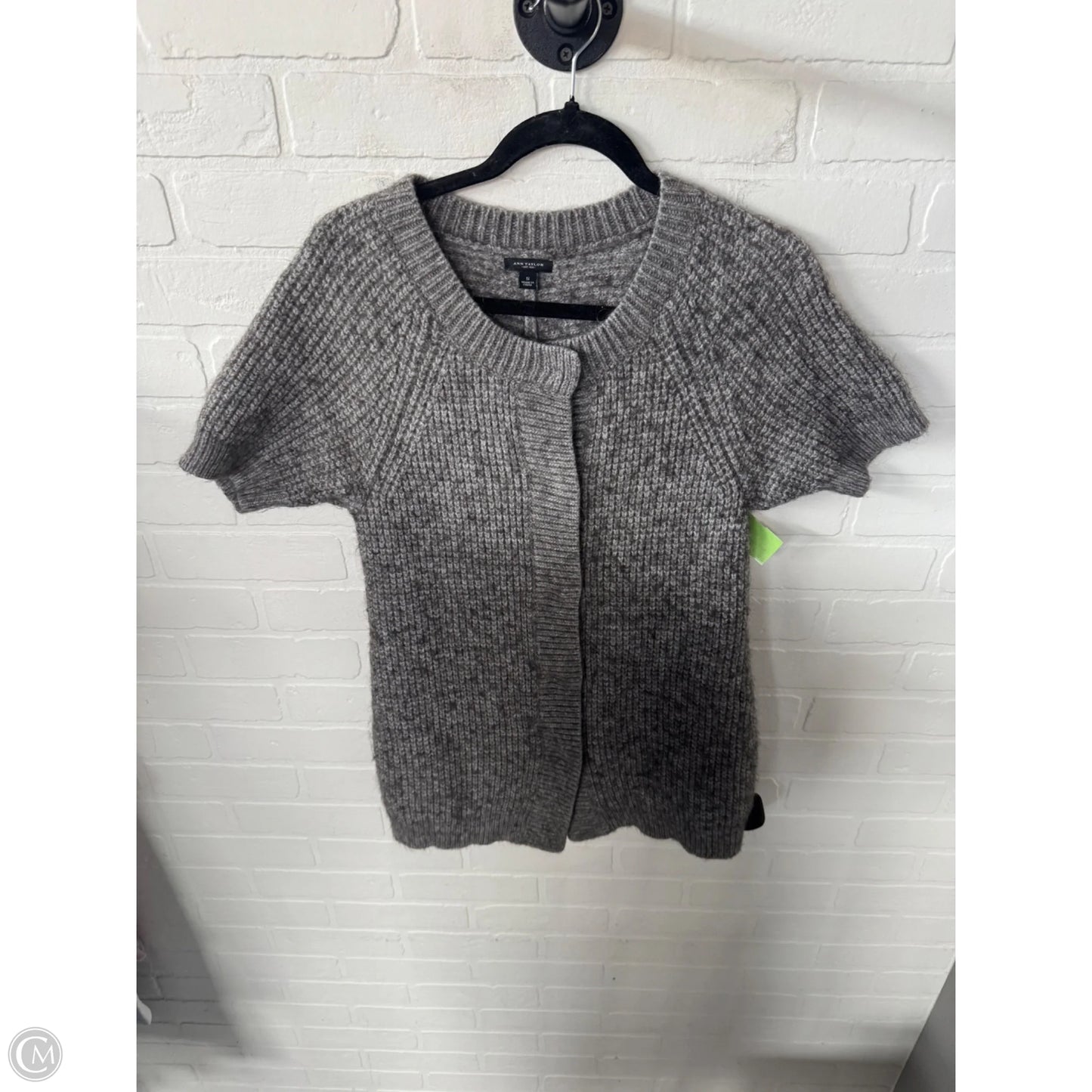Sweater Cardigan By Ann Taylor In Grey, Size: S