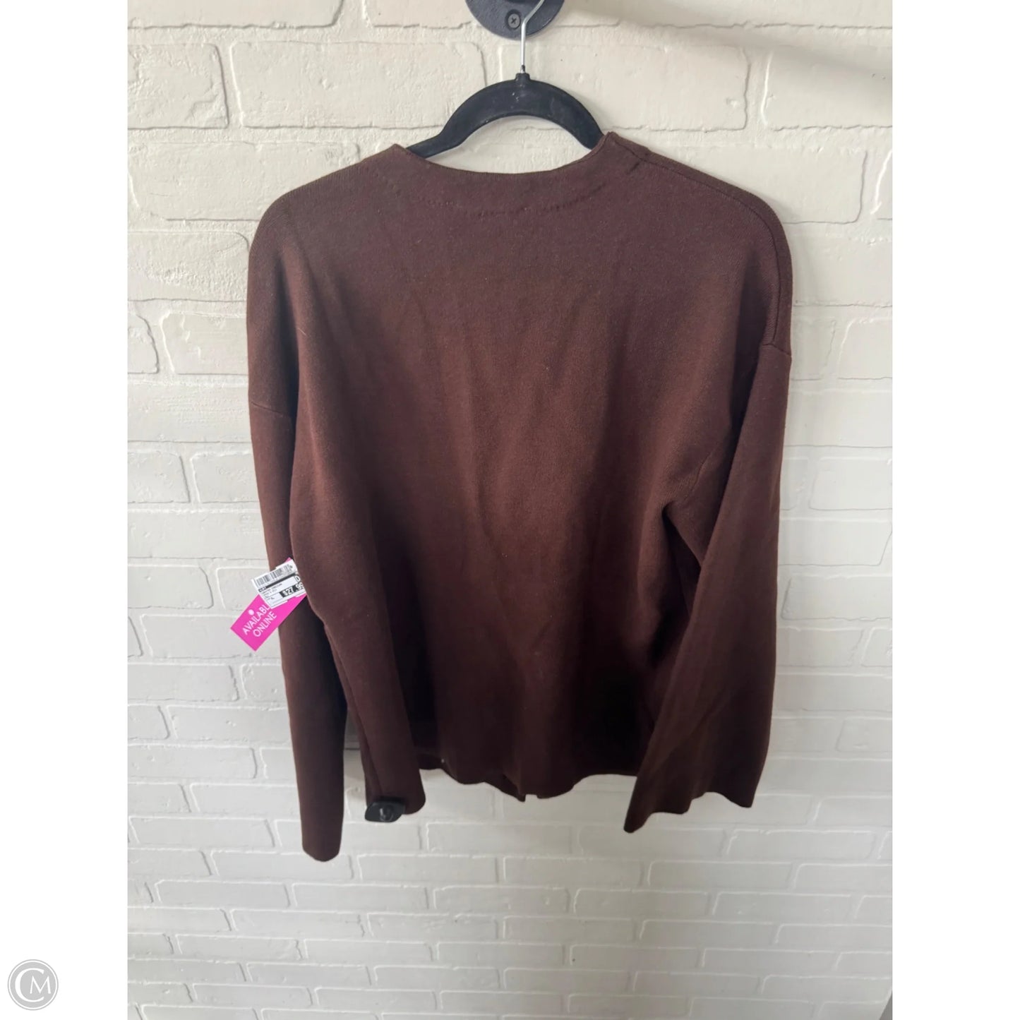 Sweater Cardigan By Loft In Brown & Gold, Size: Xl
