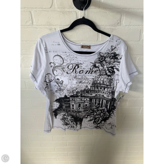 Top Short Sleeve By Clothes Mentor In Black & White, Size: 3x