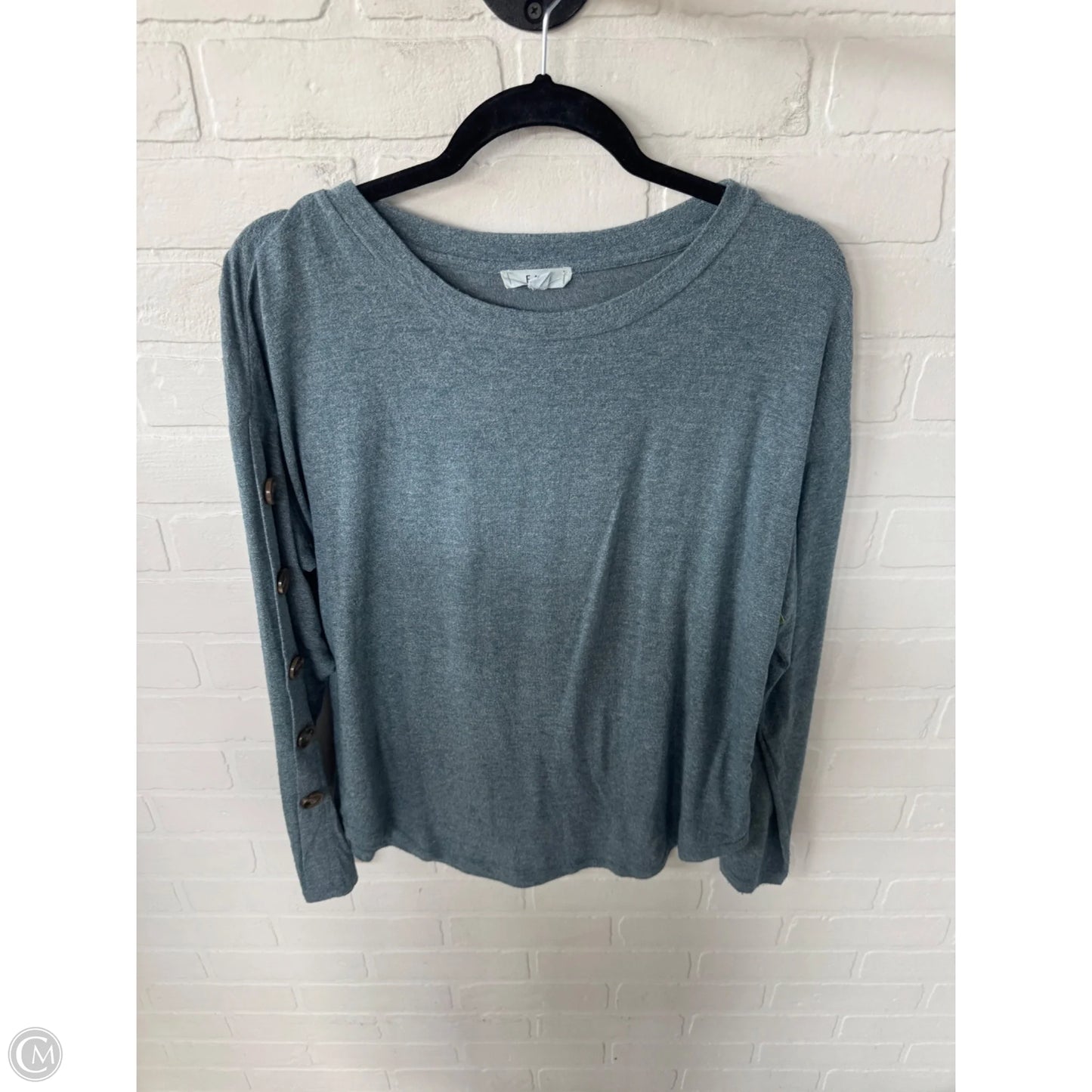 Top Long Sleeve By E&m In Blue, Size: M