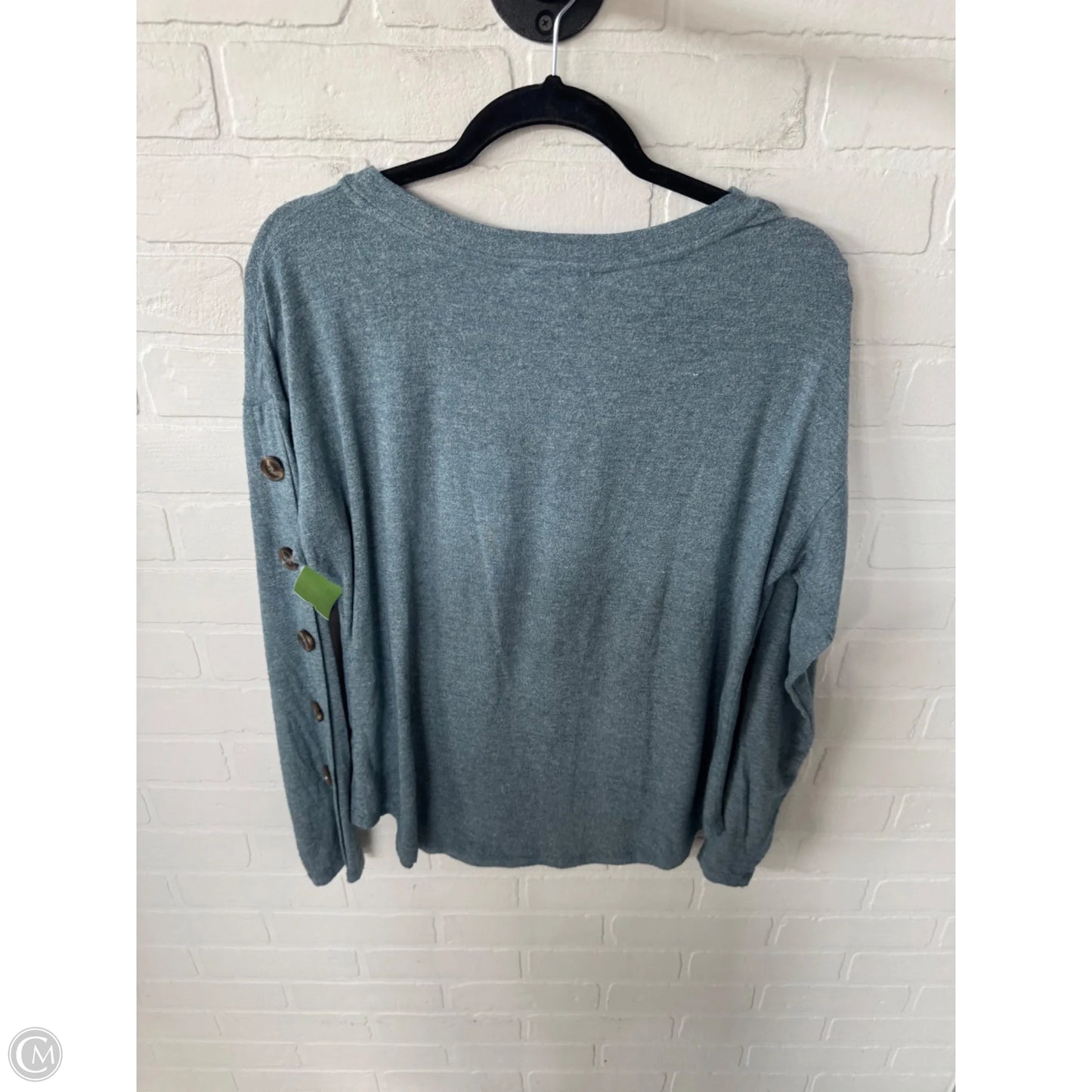 Top Long Sleeve By E&m In Blue, Size: M