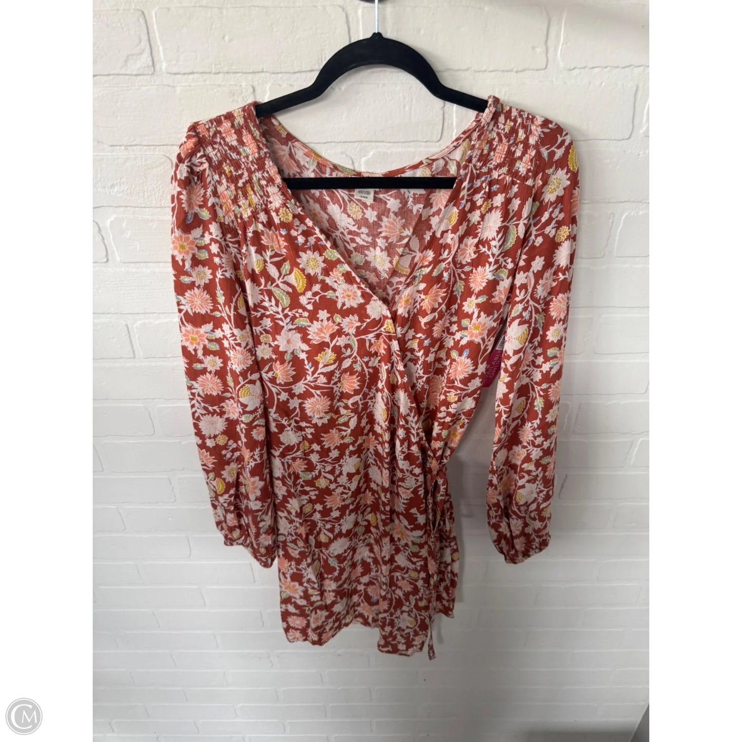 Dress Casual Short By Billabong In Orange & White, Size: M