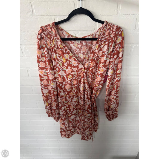 Dress Casual Short By Billabong In Orange & White, Size: M