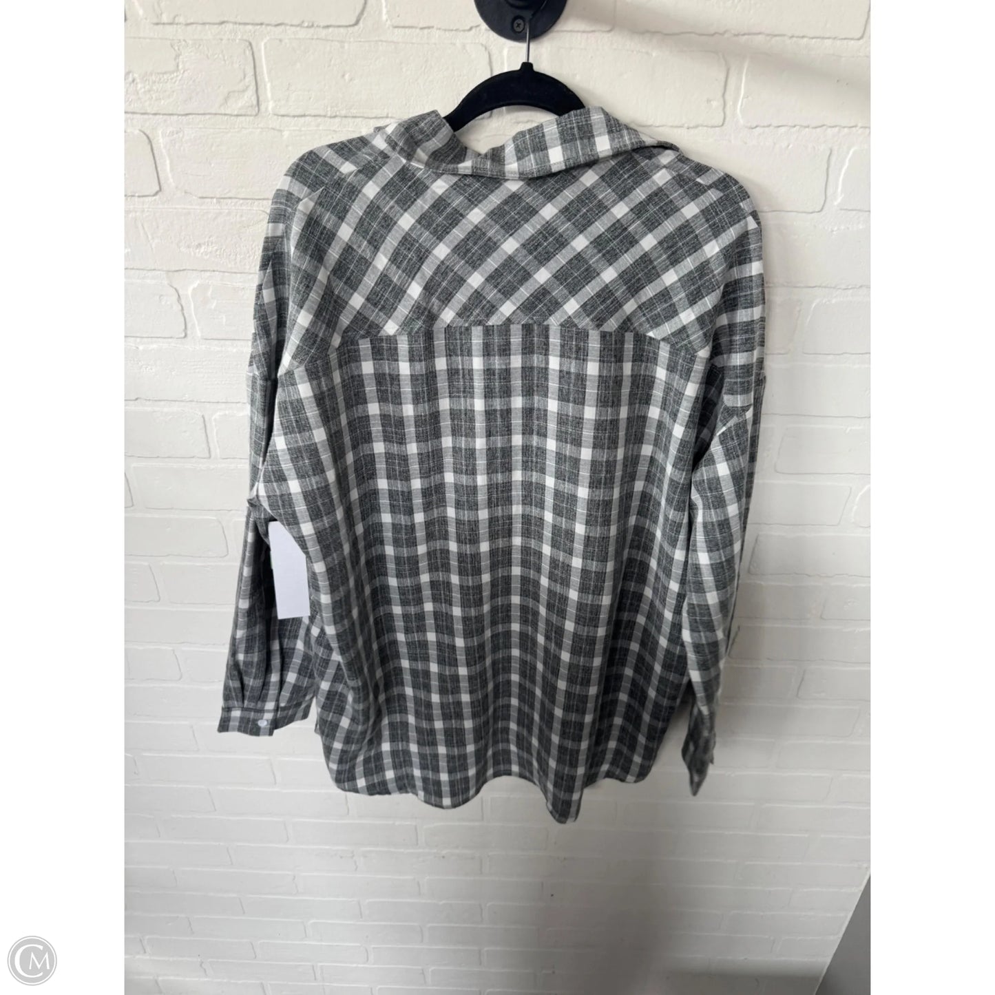 Tunic Long Sleeve By White Birch In Grey & White, Size: M