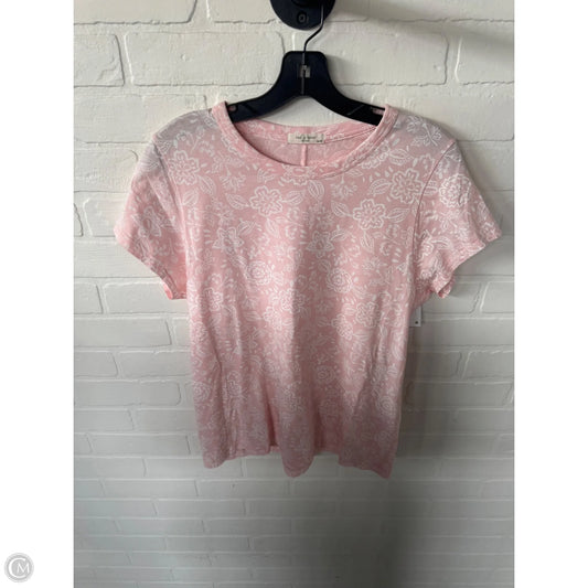 Top Short Sleeve Basic By Rag And Bone In Pink & White, Size: Xl