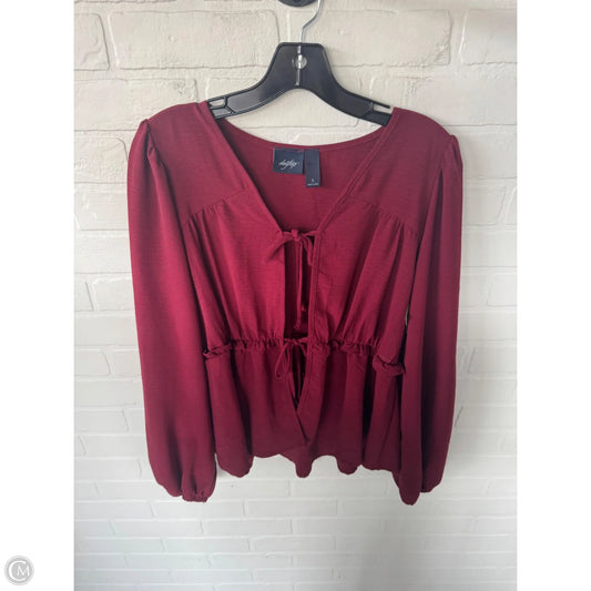 Top Long Sleeve By Daytrip In Red, Size: S