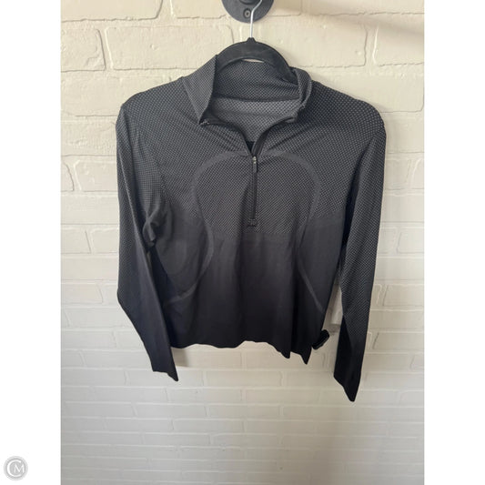 Athletic Top Long Sleeve Collar By Lululemon In Black & White, Size: M